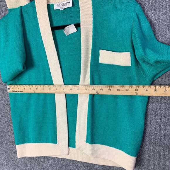 NWT $183 St.‎ John Sportwear Open Front Cardigan Turquoise Blue Women’s Sz Small - Picture 3 of 9